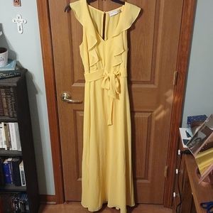 Yellow Formal floor length dress flowy wedding